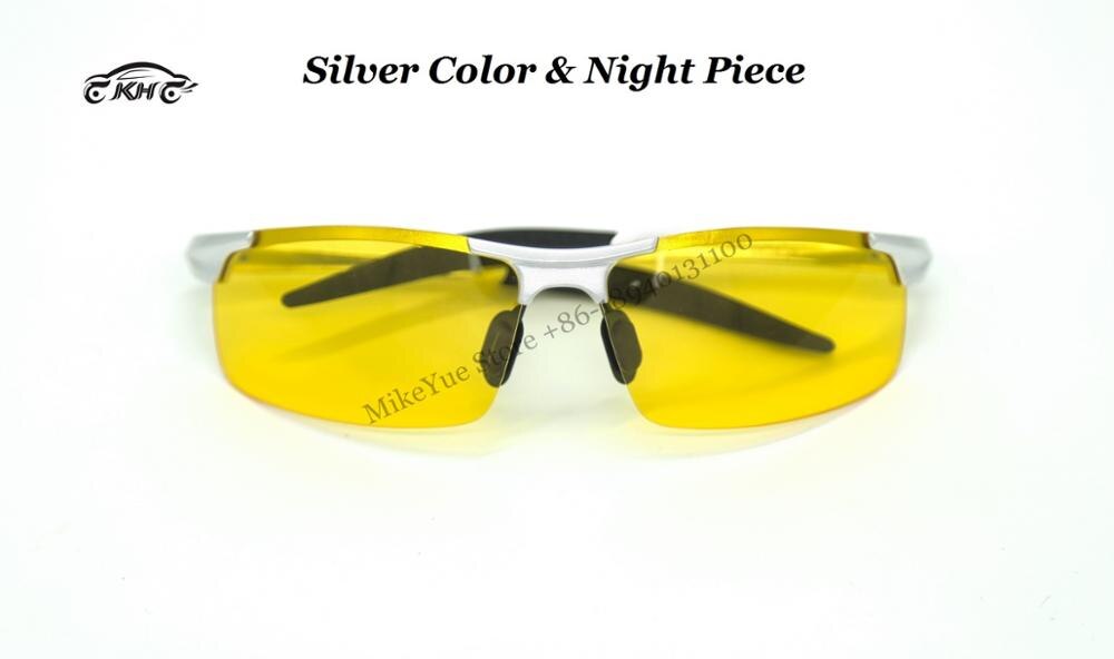 AKH Night Driving Glasses for Night Glasses Polarized HongKong Famous Brand KH Night Vision Male Sunglasses Driver Goggles: Silver
