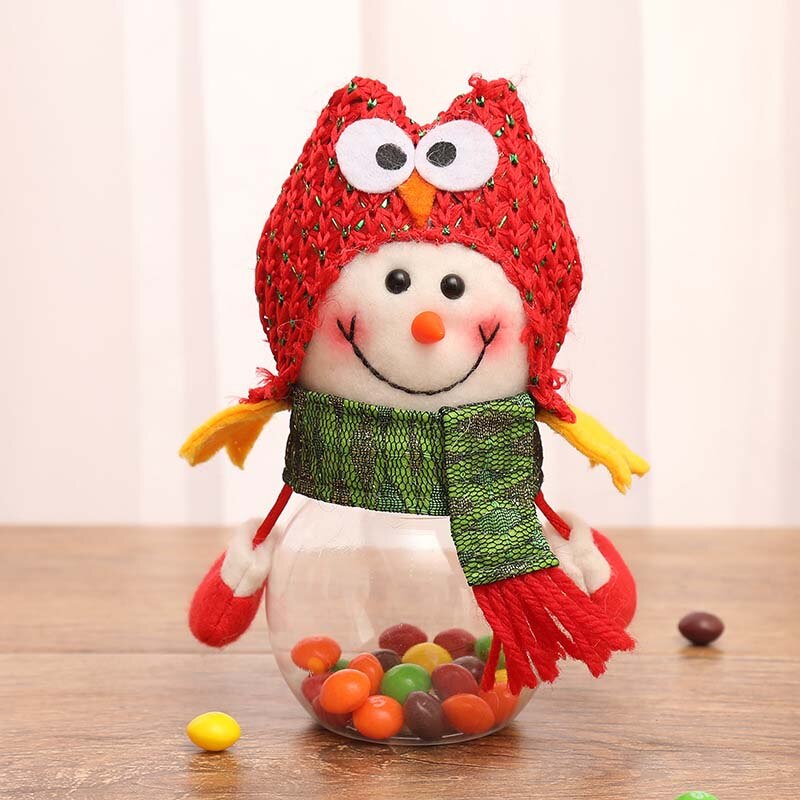 Ornaments Christmas Candy Jar Storage Bottle Santa Snowman Doll Decor Sweety Bottle Xmas Home Decoration Small Big Jar Kids: Snowman Big