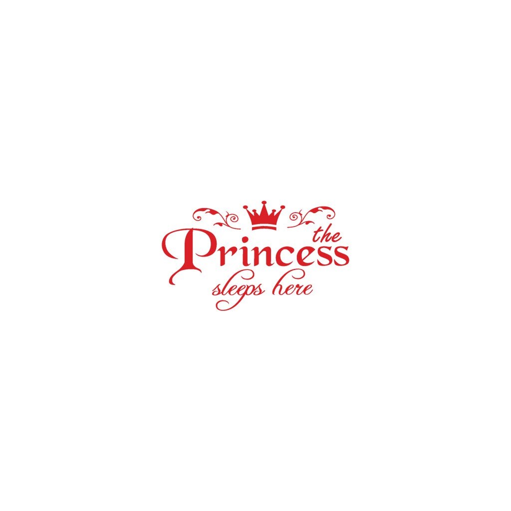 KAKUDER Princess PVC home decoration wall stickers door stickers decals girls bedroom door vinyl art mural Dec29: Red