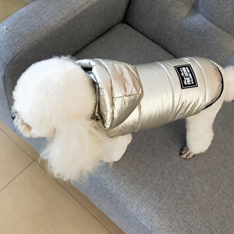 Manteau de gilet en coton épais à Surface brillante pour chien, Costume sans manches pour petit et moyen gabarit, automne et hiver