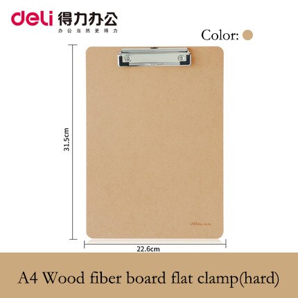 Deli writing board clamp board clip translucent folder A4 pad plate clip A5 wood plastic hanging workshop office stationery: 9226