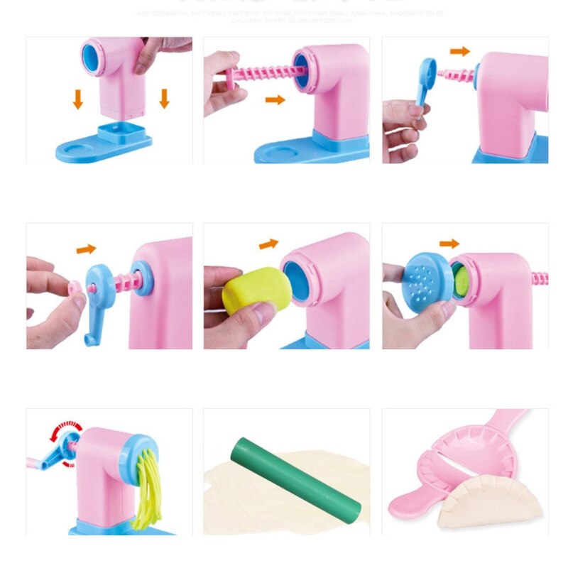 Máquina de Fabricante de fideos de plastilina DIY para niños y niñas, juego de moldes para máquina de helados, modelado divertido, juego de masa de arcilla