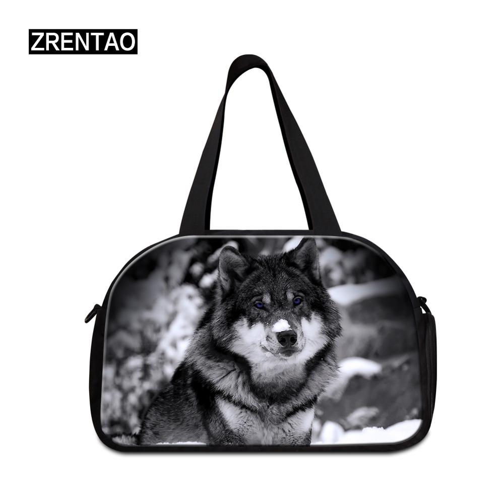 mamá/jugador/atletas/bailarina equipaje Duffle hombro Corssbody Duffel bolsa de viaje con zapatos bolsillos de gran capacidad 3D Wolf: Duffle Bag 5