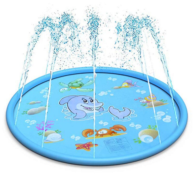 68-pollici rotonda pad acqua piscina gonfiabile giocattoli di estate acqua splash game pad prato all&#39;aperto spiaggia per bambini all&#39;aperto giocattoli: dolphin