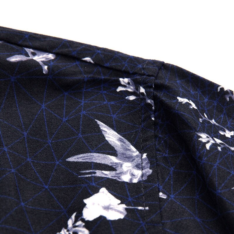 Skjorte med print til mænd efterår afslappet langærmede skjorter herre plus størrelse 5xl 6xl 7xl mærketøj