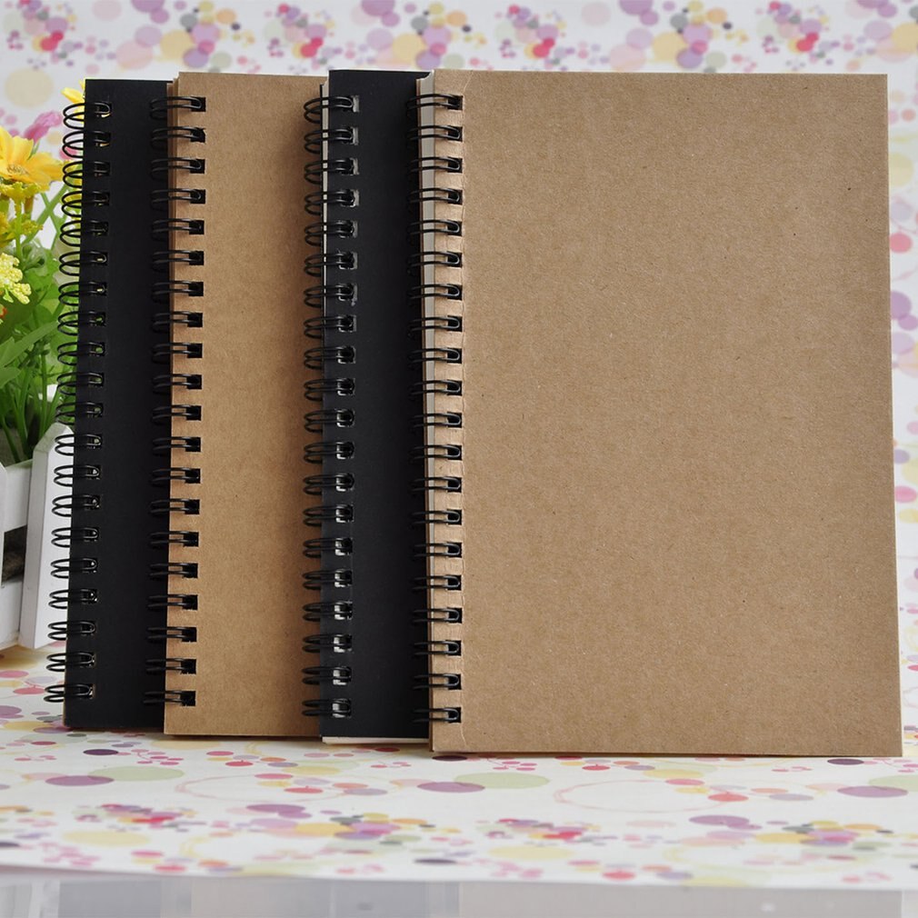 Vintage Kraft Paper Sketchbook Doodle Blank Notebook Coil Notebook Drawing Painting Notebook