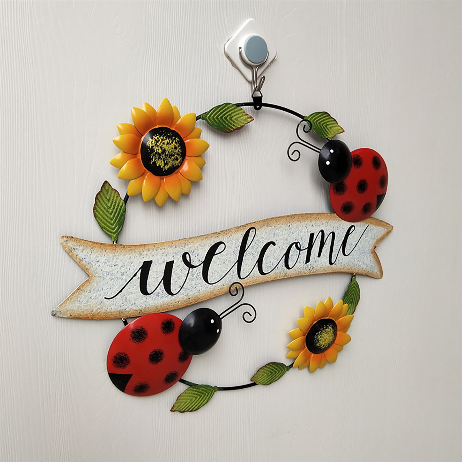 Kleine Hanger Opknoping Voordeur Decor Zonnebloem Little Bee Iron Ornamenten 30X39CM Creatieve Pendan Little Bee Gelieve Huis Deur