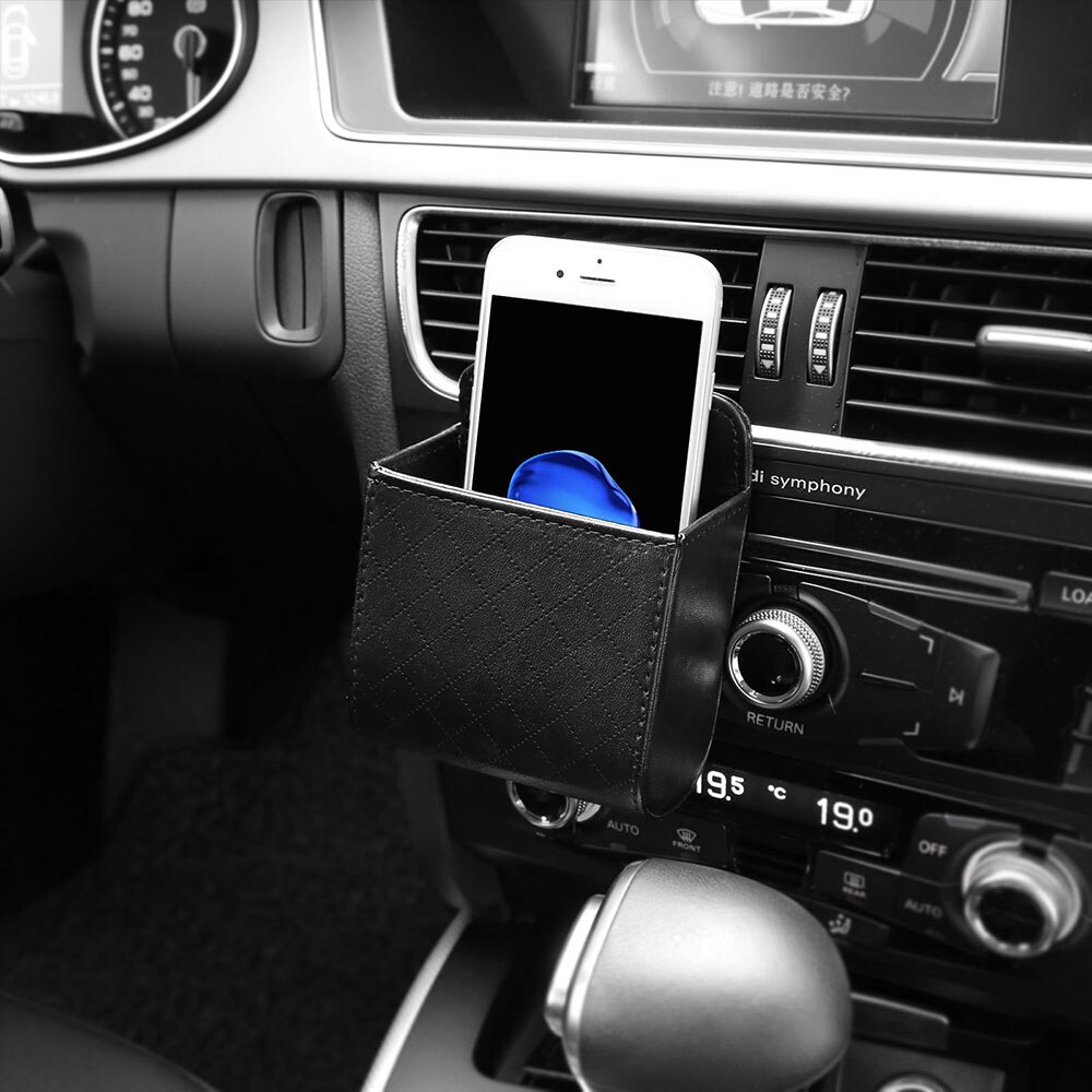 Auto Air Outlet Auto Multi-Functionele Air Vent Organizer Mobiele Telefoon Opbergtas Opknoping Zak Voor Voertuig