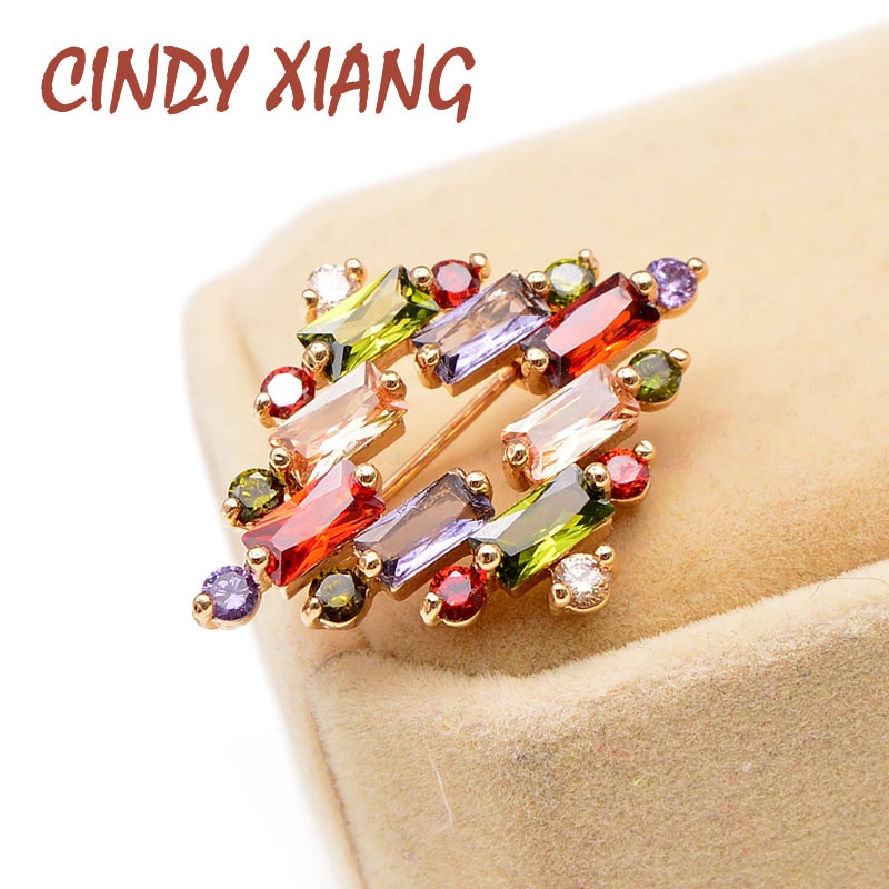 Cindy xiang zircônia cúbica estilo redondo colar pino unissex feminino e masculino broche 6 cores disponíveis jóias de verão