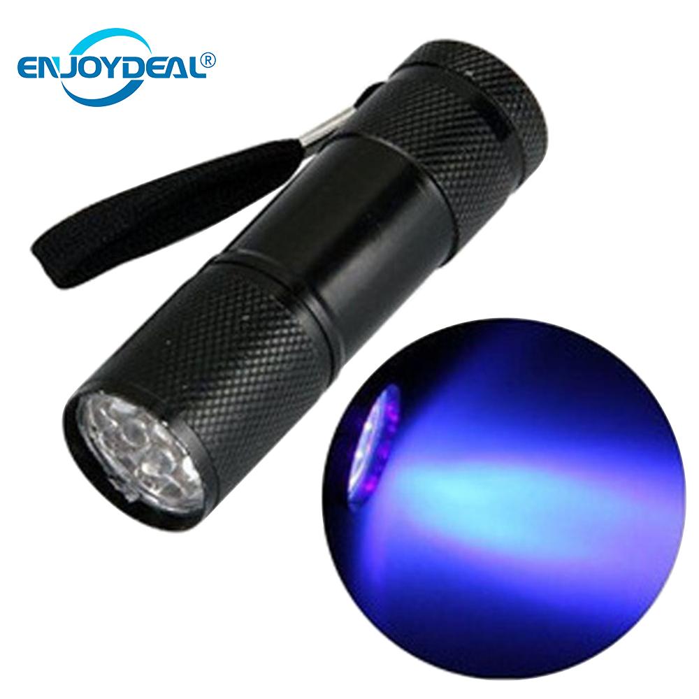 Uv-lamppu 9 led uv-taskulamppu ultravioletti valo ultravioletti taskulamppu ultravioletti näkymätön muste taskulamppu 3 aaa taikina