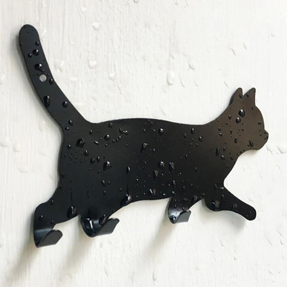 Colgador de LLAVES DE GANCHO de Metal para puerta de pared de cocina soporte decorativo con forma de cola de gato estante de almacenamiento de ropa herramientas sin costura Accesorios