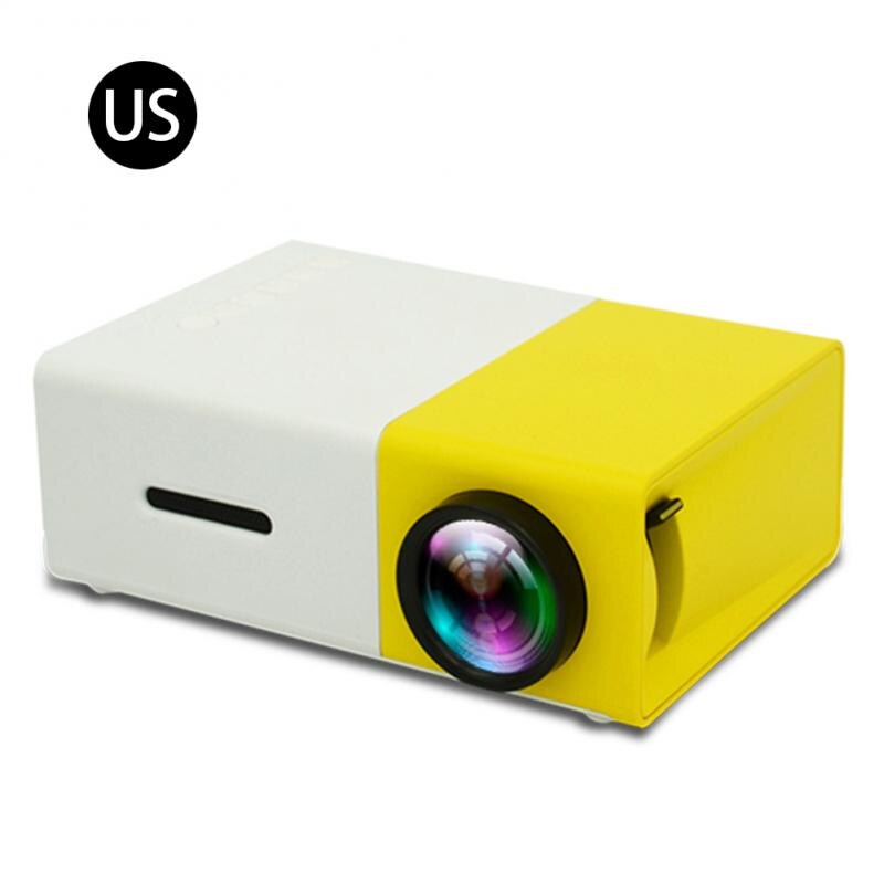 YG300 1080P Mini Projector Built-in Battery Speaker 600 Lumens Smart Home LED Media Player Smart Phone Proyectores Projectors: US Plug