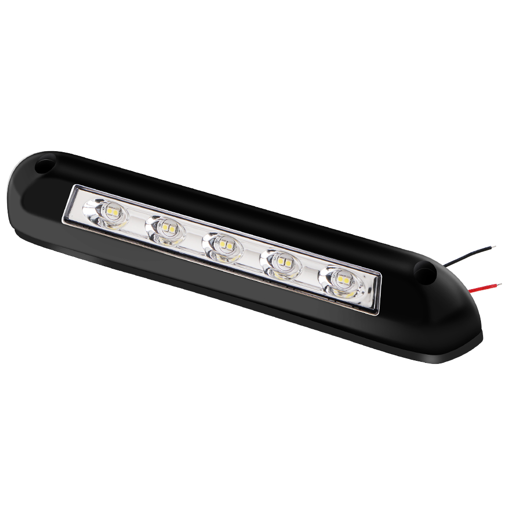 LED-luifel veranda licht 12V / 24V caravan interieur wandlampen RV bestelwagen trailer buitenlamp: Black