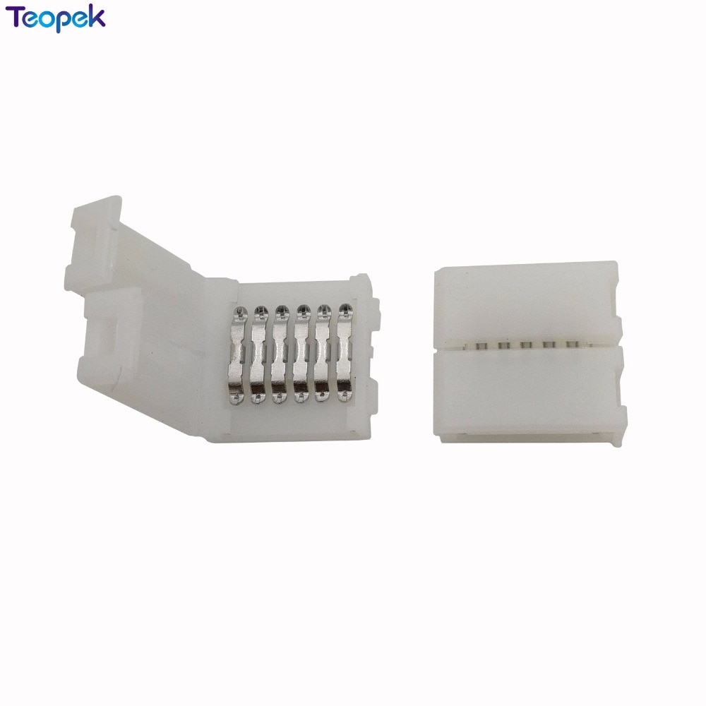 20 Pcs 6 Pin 12 Mm Pcb Strip Strip Solderless Fpc Snap Down Clip Board Connector Voor 12 Mm breedte 6Pin Rgb + Cct Led Strip