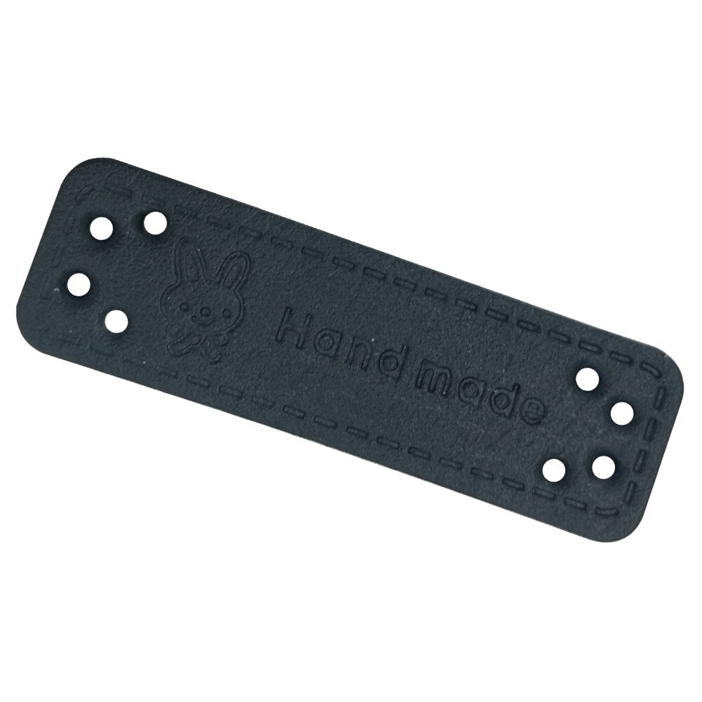 48pcs Konijn logo hand made bruin lederen labels voor kinderen cartoon dier leer tags lederen naaien label DIY tag