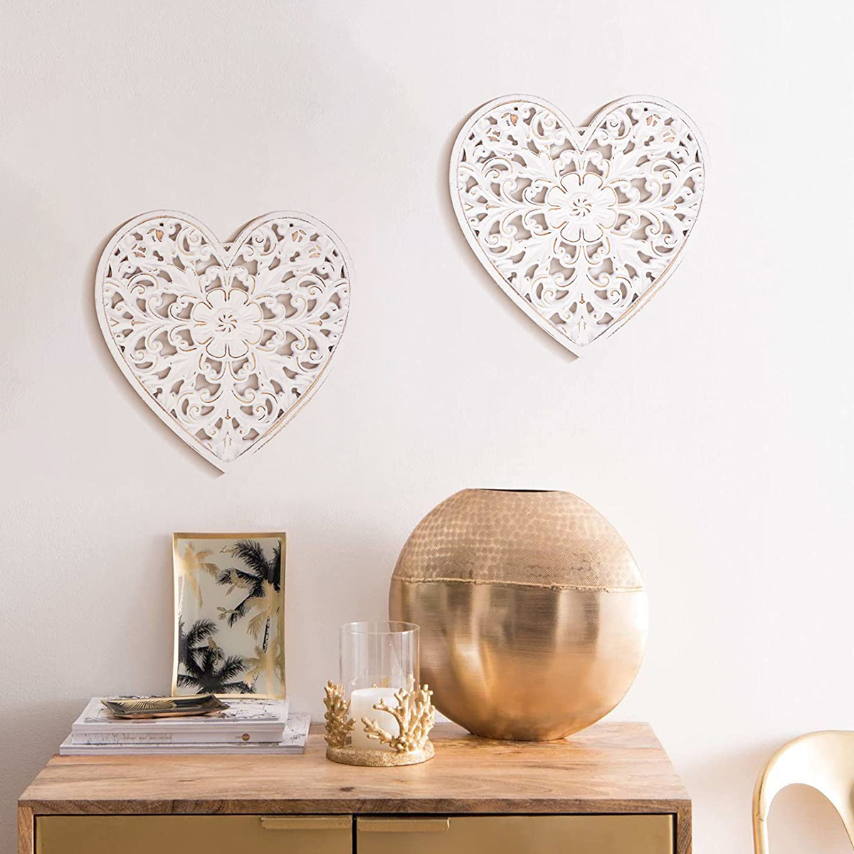 Nordic Houten Bloemen Holle Gesneden Wanddecoratie Muurstickers Opknoping Decor Rustieke Muur Kunst Sculptuur Thuis Ornament voor Kamer