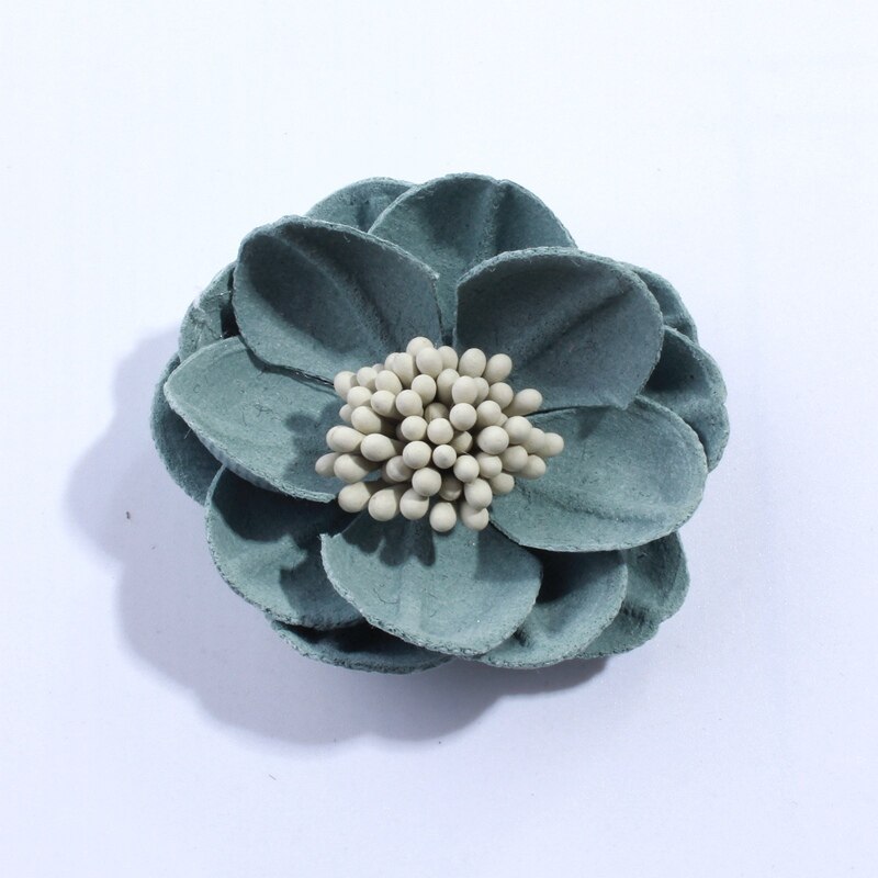 10 pièces 5 CM solide artificielle feutre fleurs pour cheveux accessoires avec étamine bandeau vêtements accessoires U choisir les couleurs: Green