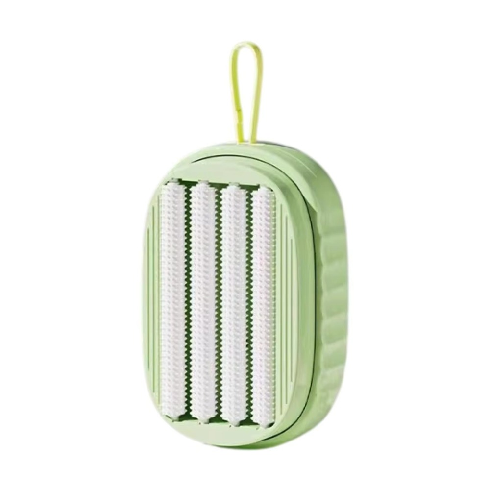 Multifunctionele kledingborstel met zeepdispenser, vloeibare zeepdispenser, wasborstel voor ondergoed, draagbare badkamerreiniger: Donkergrijs