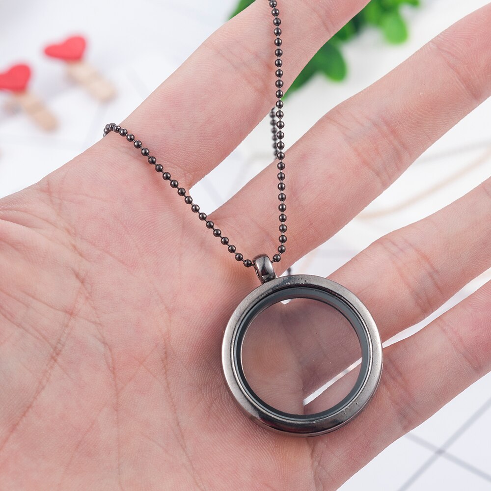 3cm Runde Wohnzimmer luxuriöse Speicher Foto Für Schwimm Charme Glas Medaillon Anhänger Halskette Für Frauen Rose Gold Kette