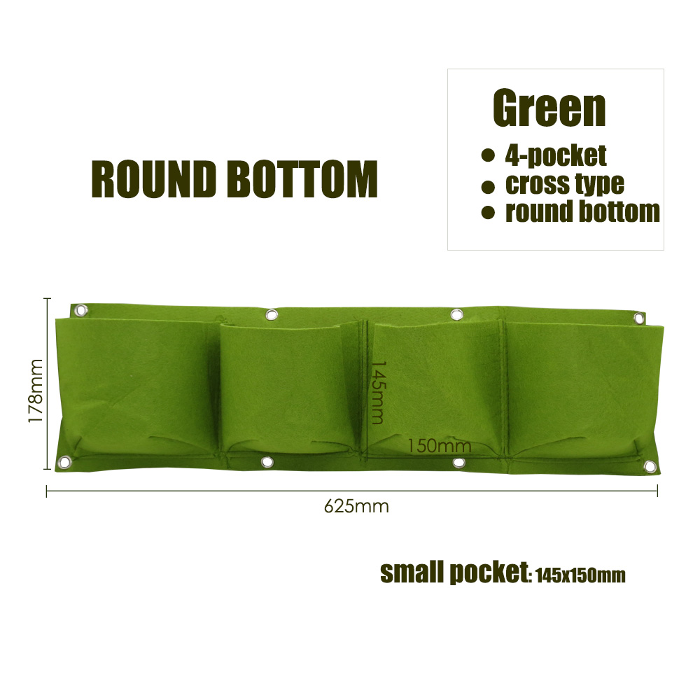 MUCIAKIE bolsa Vertical de plantación de 4 bolsillos verde colgante para pared de jardín bolsas de cultivo de plantas hogar bolsas de cultivo de pared suministros para el hogar