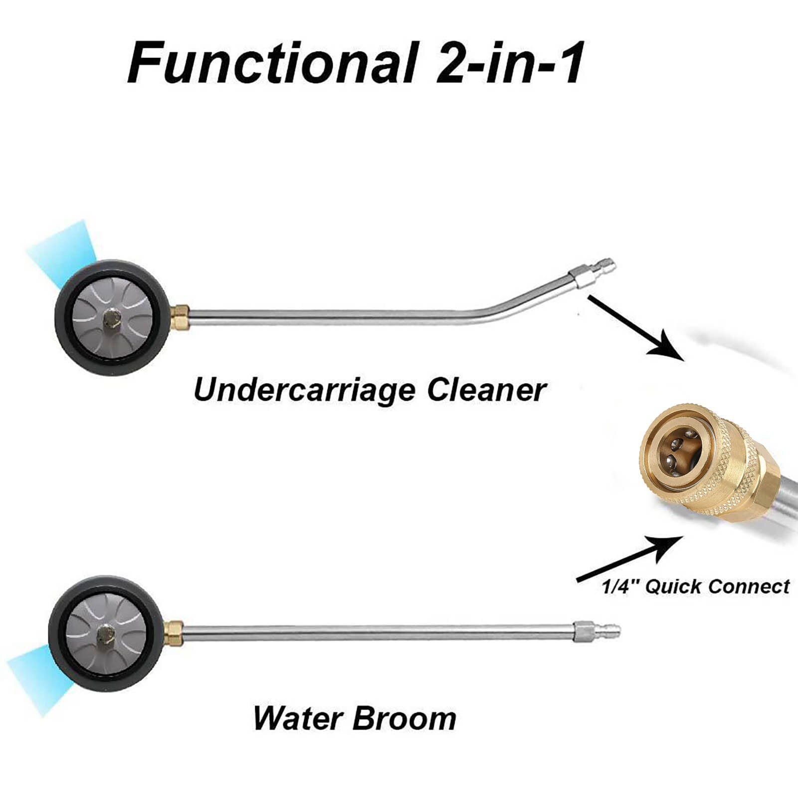 Undercarriage Cleaner Chassis Water-broom High-pressure Washer Dual-function Cleaner For Car Pavement Cleaning