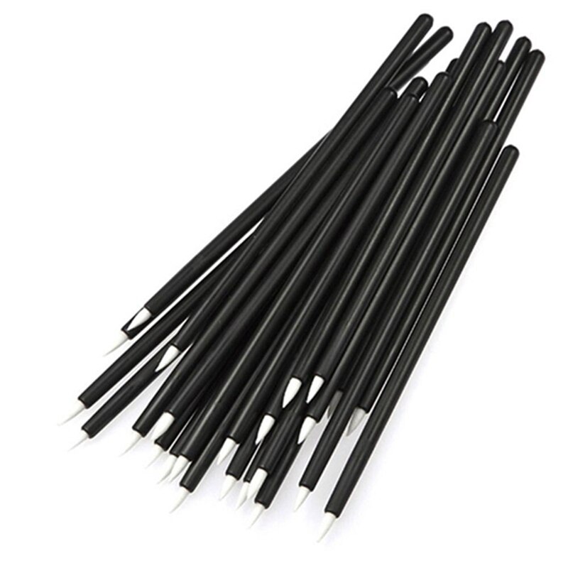 50Pcs Cosmetic Makeup Tool Disposable Eyeliner Liquid Wand Applicator Brush(black+white)-ABVP