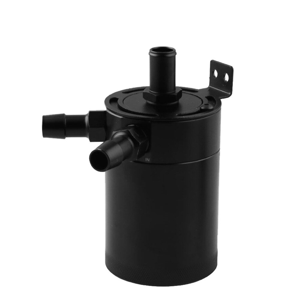 Universal 3-Port Compact Baffled Oil Catch Can Tank Air-Oil Separator Kit Black 2 holes 3 holes 2 fluid ounces Multipurpose