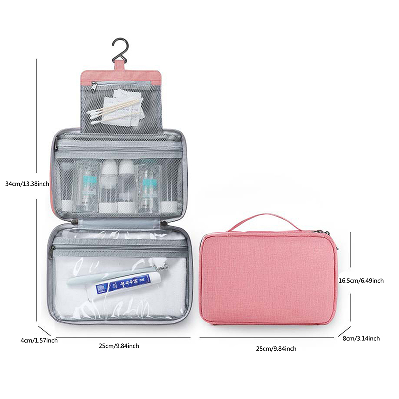 Large Hanging Hook Toiletry Bag Waterproof Folding Handbag Travel Makeup Cosmetic Razor Storage Organizer Case Bathroom Supplies: SKY BLUE