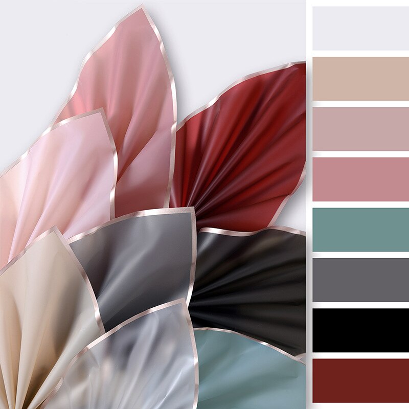 Carta per mazzo da fiorista impermeabile, carta da regalo per fiori freschi con bordo dorato, confezione regalo, artigianato fai-da-te, forniture per mazzo da fioraio