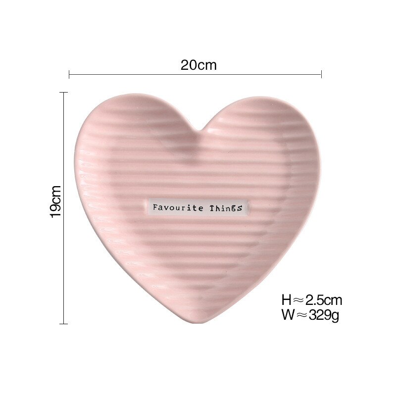 Nordic Heart Shape Ceramic Plate Romantic Porcelain Dinner Plate Lover's Breakfast Dinnerware Home Decorative Snack Dishes Plate