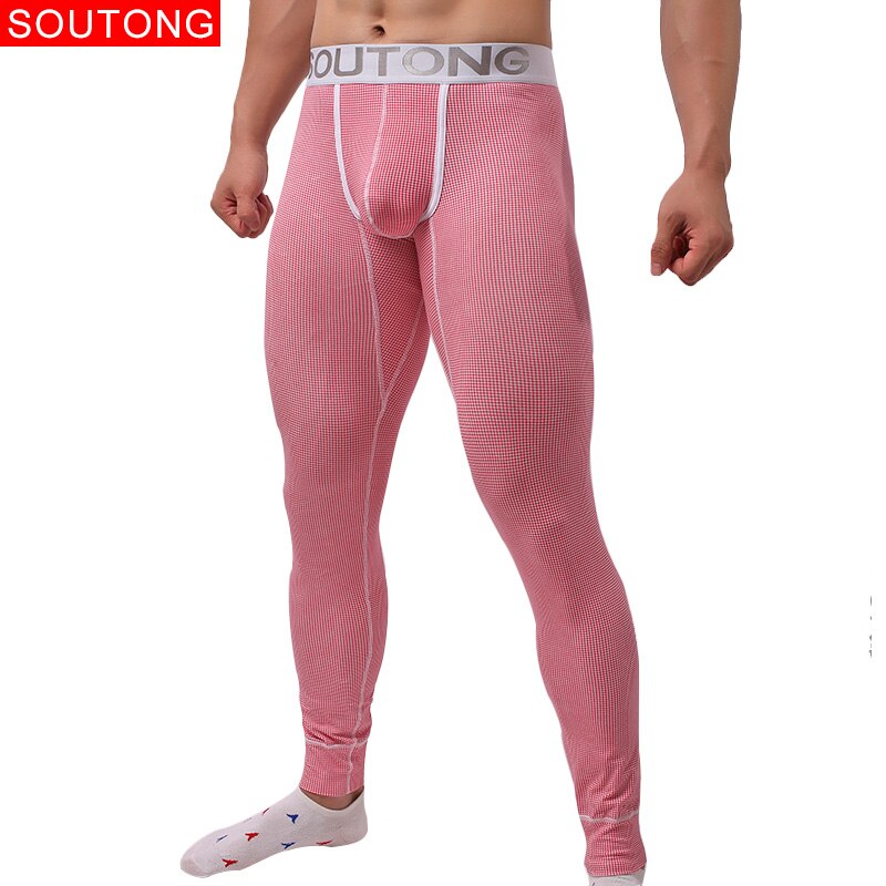 Soutong termoundertøj mandlige vinter varme mænd lange underbukser spandex printet mænd termo undertøj mænd termobukser  qk08