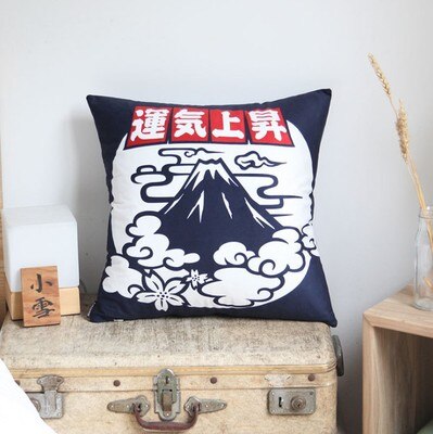 Cojín de tela de lino para sofá, almohada de estilo japonés Izakaya para el hogar y la Oficina: Borgoña