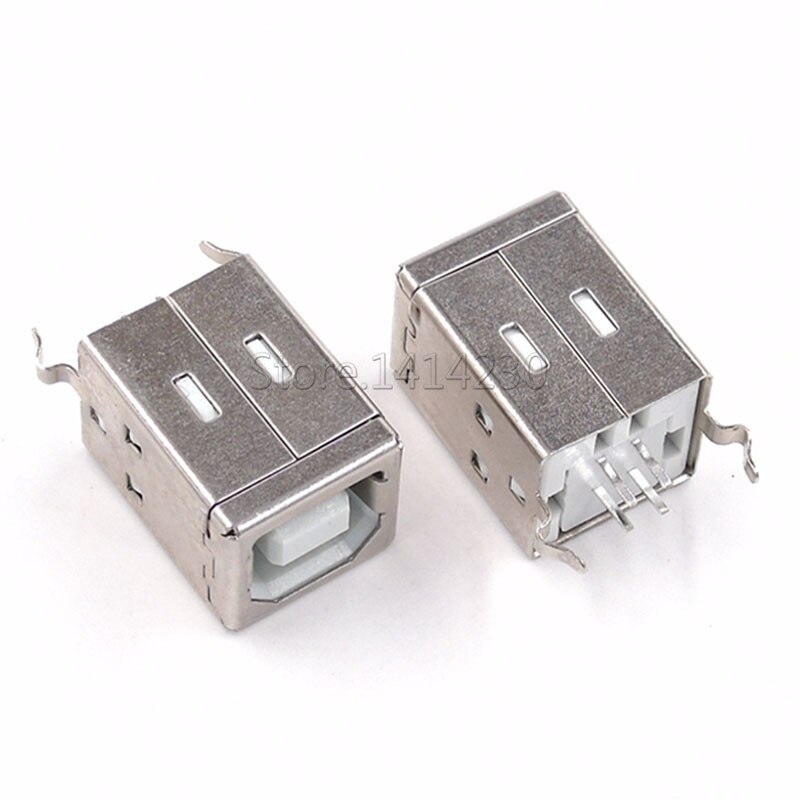 10Pcs Vierkante Usb B Soort Vrouwelijke Socket Connector 180 Graden Voor Printer Data Interface