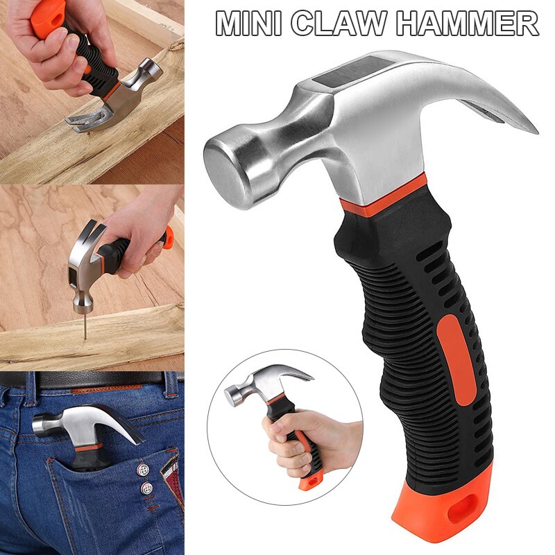 Kleine klauwhamer mini stompe spijkers gereedschap glanzend gepolijste kop comfortabele zachte handgreep tp