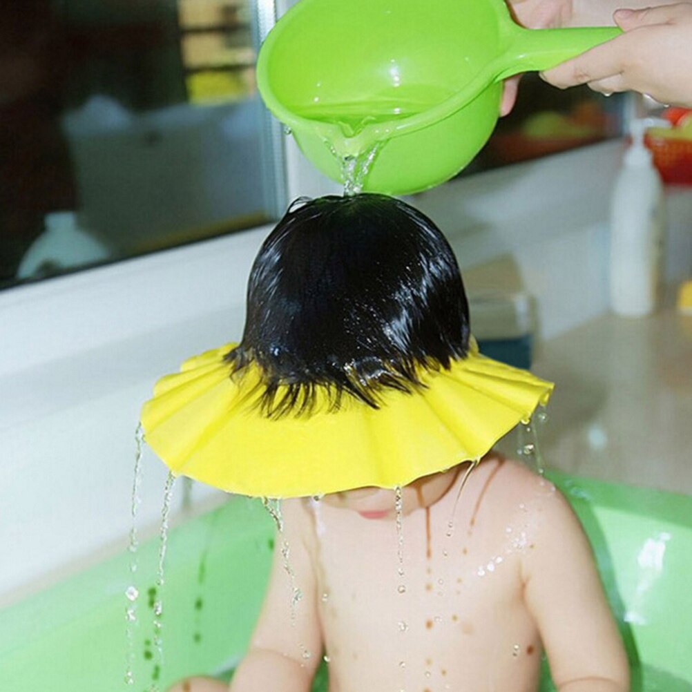 1pc justerbare babybørns shampoo badekar badekåbe hat vaske hår skjold med øre eller ikke med øre