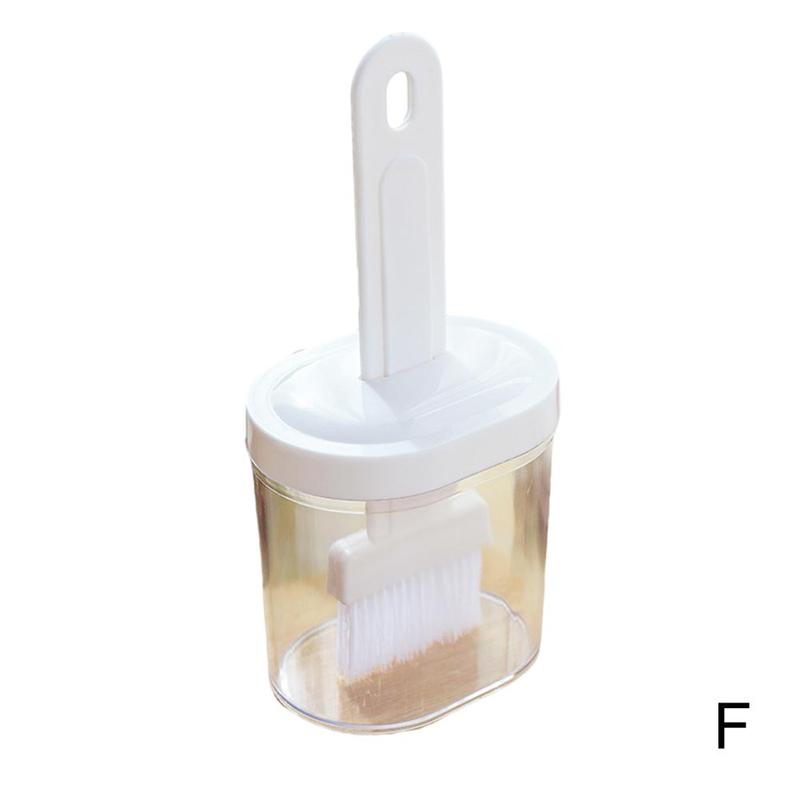 Portable Silicone Oil Brush Bottle Barbecue Brush with Tools Heat Outdoor Baking Protective Pastry Cover Resistant BBQ W9B1: white