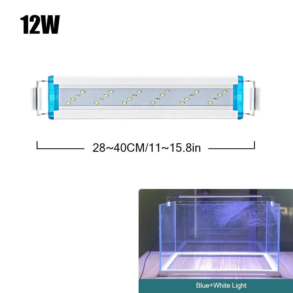 18–75 cm superschlanke LEDs, Aquariumbeleuchtung, Wasserpflanzenlicht, erweiterbar, wasserdicht, Clip-on-Lampe für Aquarium, 90–260 V: Licht Grün / AU Stecker