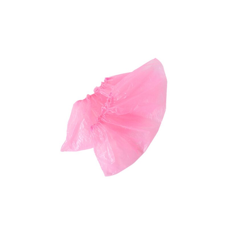100PC Disposable Plastic Anti Slip Boot Safety Shoe Cover Cleaning Plastic Over Shoes Shoe Boot Covers Carpet Protectors: Pink