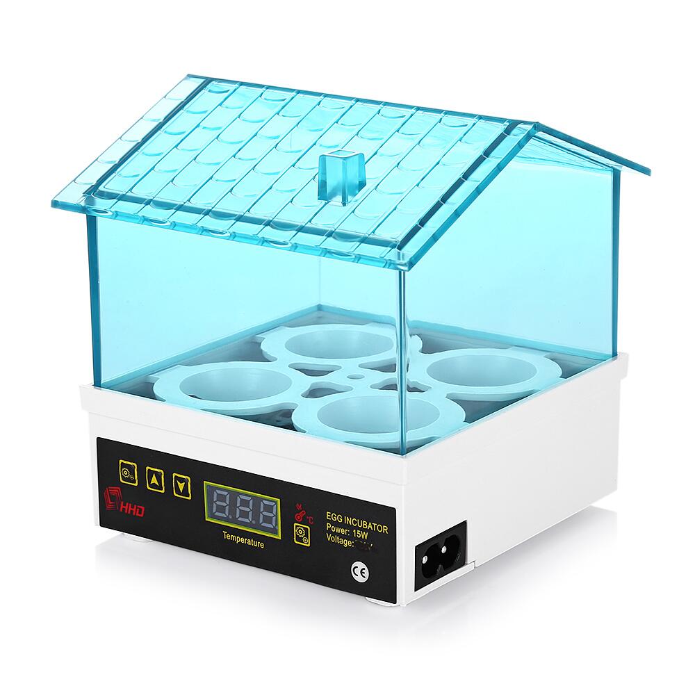 Digital Mini Egg Incubator Fully Automatic Small Brooder 4 Eggs Poultry Hatcher for Chickens Ducks Birds Turtle