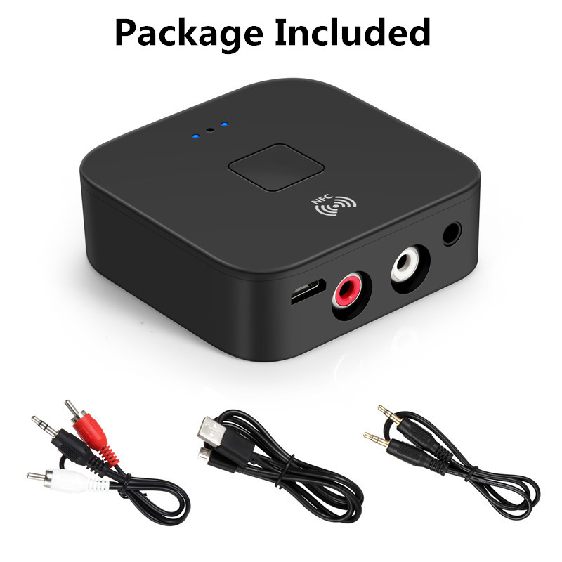 NFC Auto AUX Bluetooth 5,0 Auto Bausatz RCA Empfänger 3,5mm Jack Bluetooth Auto-freisprecheinrichtung A2DP Stereo Audio- kabellos Adapter Auto AUF