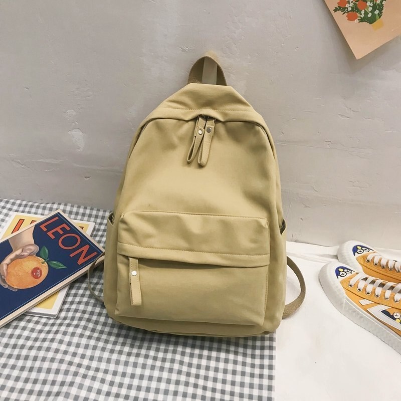 Frauen Rucksack Nette lässig Rucksack Neue Nylon Schulter Taschen Teenager Mädchen Schüler Schule Taschen Mochilas Rucksack Weiblichen: Gelb khaki