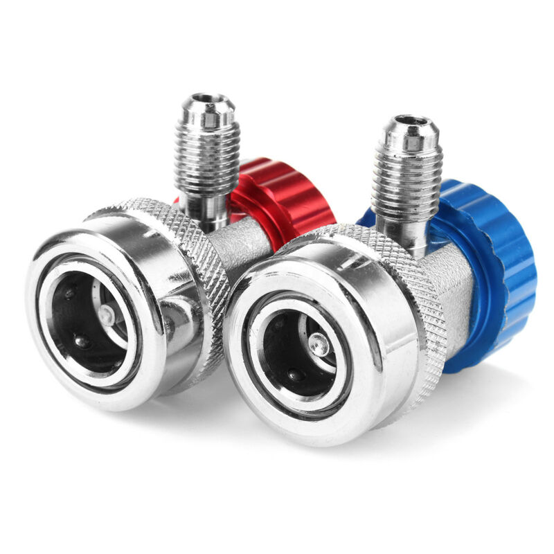 1 paar Auto Freon R134A AC Airconditioning Verstelbare Snelkoppeling Koelmiddel Hoge Lage Adapter Connector Manometer Set