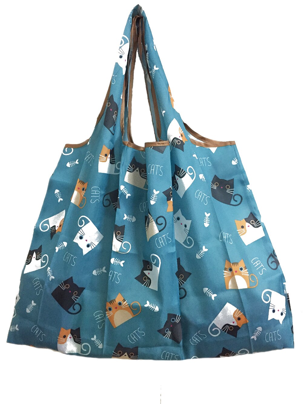 1pc opvouwbare, herbruikbare, nylon eco-handtassen, opbergtassen, reistassen, boodschappentassen: Blauw