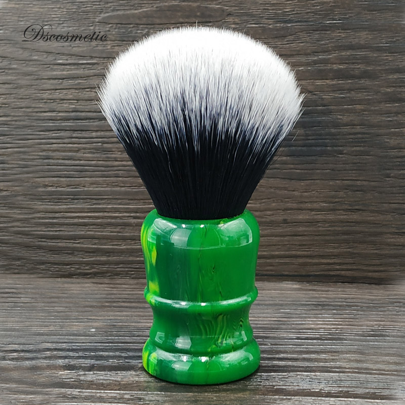 Dscosmetic 26mm vert rijk hars handvat smoking knopen scheerkwast met zachte dichte synthetisch haar knopen voor nat scheren gereedschap