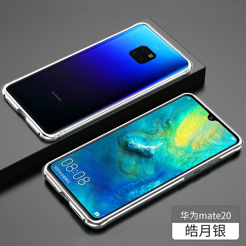 Metal kofanger cover til huawei mate 30 pro mate 20 pro ultra tynd aluminium ramme cover cover til huawei mate 20 pro mate 30 kofanger: Huawei mate 30 pro / Sølv