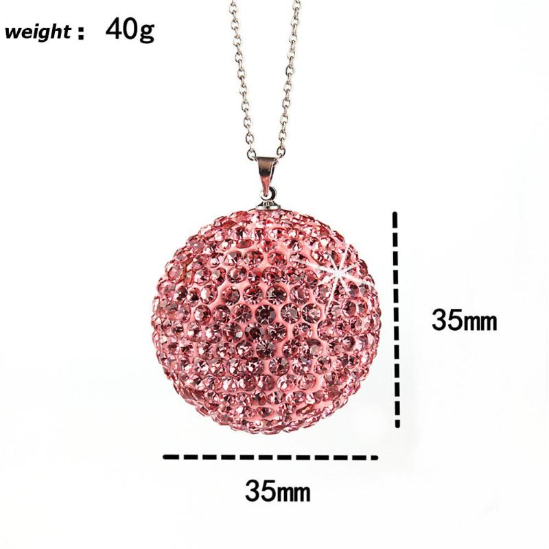 Bil anheng metallkjede rhinestone ball full kjedelig originalitet kul sjarm bakspeil hengende ornamenter: Rosa