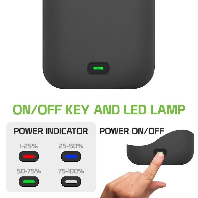 Funda de batería Leioua de 4000mAh para Iphone 5 5S SE 5C, carcasa externa recargable negra para batería externa