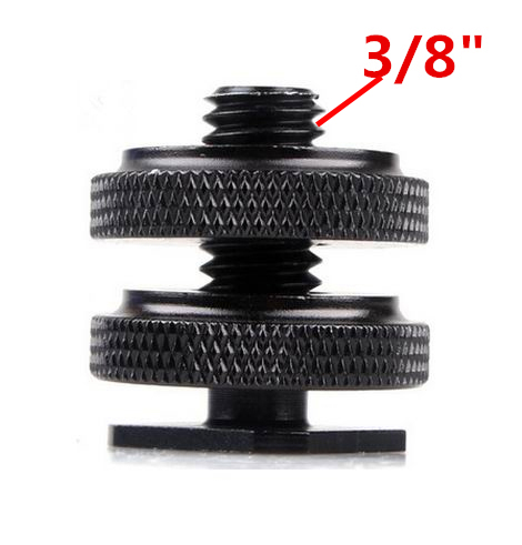 1/4 "3/8" 5/8 "di pollice Treppiede Vite di Montaggio con Doppio Strato per veloce caldo scarpa Adattatore Del Supporto Del Supporto foto studio Accessori: nero 38 doppio