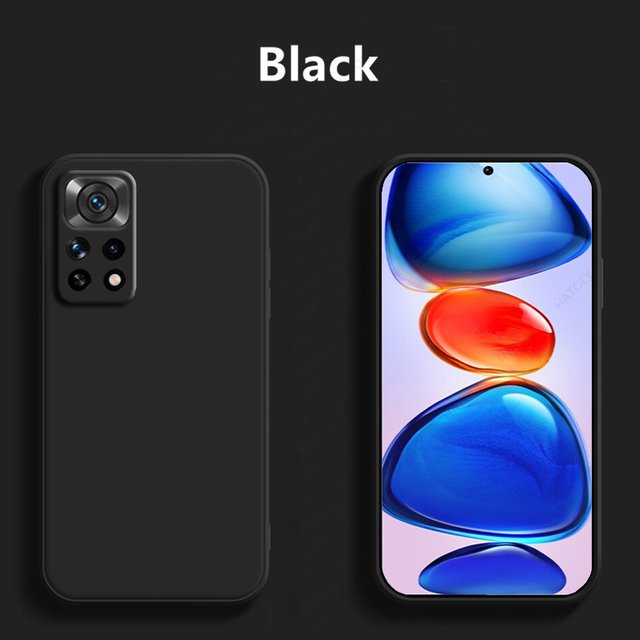 Coque souple en silicone liquide pour Xiaomi Redmi Note 12 Pro, coque Capa, housse, 4G: Black