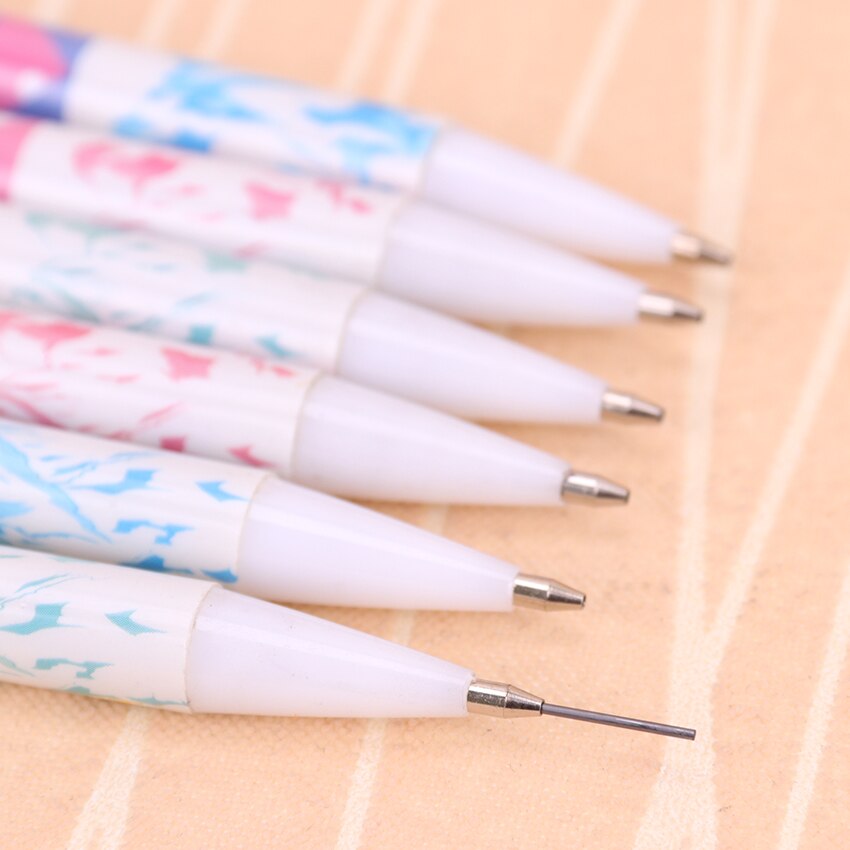 Kawaii tecknad plast mekanisk penna härlig mustasch 0.7mm hb automatisk penna för barn skrivande skolmaterial